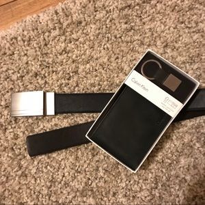 Calvin Klein BELT, WALLET & KEYRING bundle